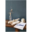 Casadeco|Very fine petrol blue striped wallpaper|Stripes