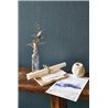 Casadeco|Very fine petrol blue striped wallpaper|Stripes