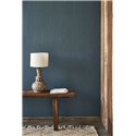 Casadeco|Very fine petrol blue striped wallpaper|Stripes