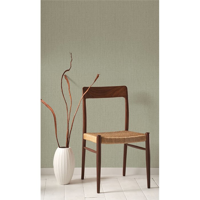 Casadeco|Fine green striped wallpaper|Stripes