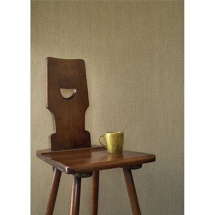 Casadeco|Very fine and elegant olive green striped wallpaper|Wallpaper