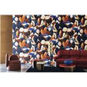Casamance|Wallcovering velvet abstract landscape electric blue brown|Wall Coverings