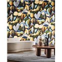 Casamance|Wallcovering velvet abstract landscape khaki ochre|Wall Coverings