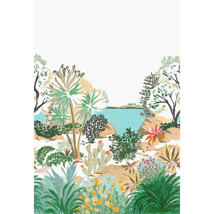 Casadeco|Mural pared paisaje costero mediterráneo|Murales de Pared