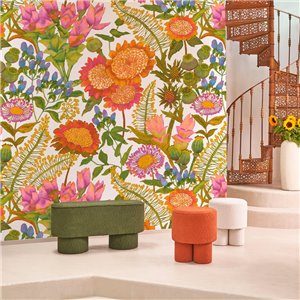 Casamance|Wall mural oriental landscape Japanese garden and pond blue|Wallmurals