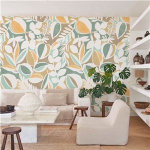 Eijffinger|Wall mural African floral motif blue ethnic|Wallmurals