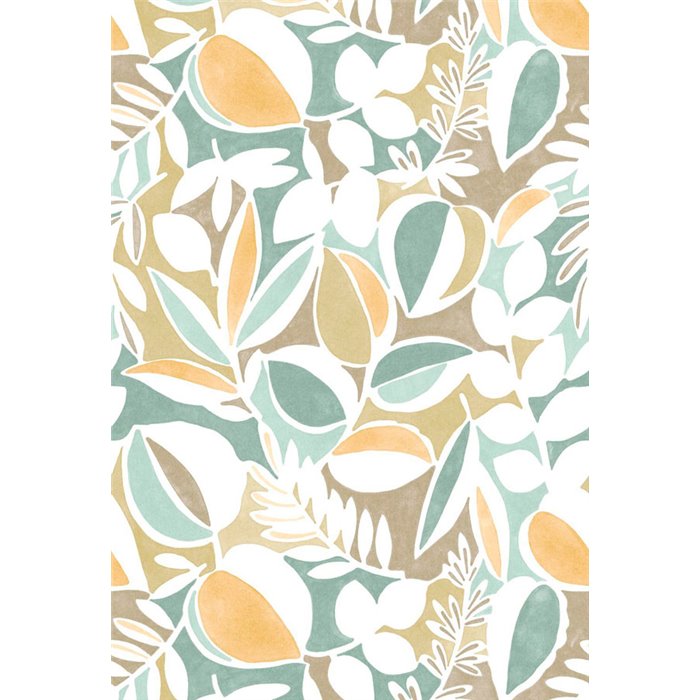 Casadeco|Wandbild floral Blätter und Früchte Mid-Century grün|Wandbild