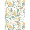 Casadeco|Wall mural mid-century floral leaves and fruits green|Wallmurals