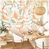 Casadeco|Wandbild floral Blätter und Früchte Mid-Century orange|Wandbild