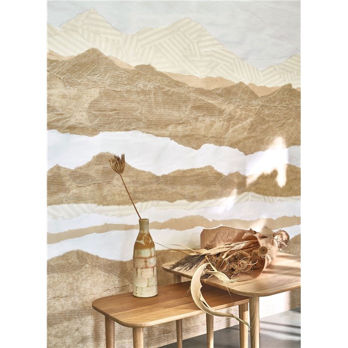 Casadeco|Wandbild abstrakte Landschaft Hügel und Dünen beige|Wandbild