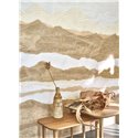 Casadeco|Papier peint panoramique paysage abstrait collines et dunes beige|Panoramiques