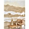 Casadeco|Papier peint panoramique paysage abstrait collines et dunes beige|Panoramiques