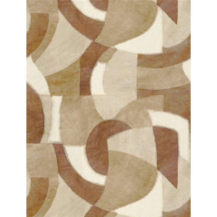 Casadeco|Wall mural abstract intertwined curved shapes brown|Wallmurals