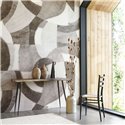 Casadeco|Mural pared patrón geométrico abstracto curvas gris|Murales de Pared