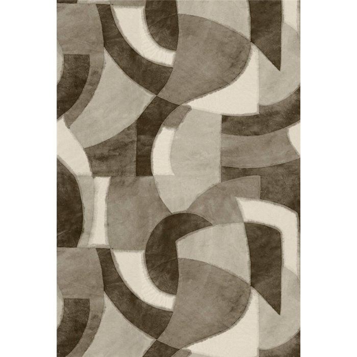 Casadeco|Papier peint panoramique motif géométrique abstrait courbes gris|Panoramiques