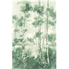 Casadeco|Papier peint panoramique forêt scandinave artistique impressionniste blanc vert|Panoramiques