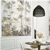 Casadeco|Papier peint panoramique forêt scandinave réaliste et impressionniste blanc gris|Panoramiques