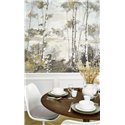 Casadeco|Wall mural Scandinavian forest realistic and impressionist white grey|Wallmurals