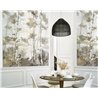 Casadeco|Papier peint panoramique forêt scandinave réaliste et impressionniste blanc gris|Panoramiques