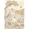 Casamance|Mural pared paisaje oriental con flores japonesas pájaros y montañas|Murales de Pared