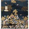 Casamance|Wandbild japanische künstlerische Landschaft mit Blumen und blauen Bergen|Wandbild