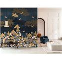 Casamance|Wall mural Japanese artistic landscape with flowers and blue mountains|Wallmurals