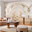 Casamance|Wandbild Art-Déco-Stil mit Reihern und geometrischen Bögen|Wandbild
