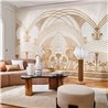 Casamance|Wandbild Art-Déco-Stil mit Reihern und geometrischen Bögen|Wandbild
