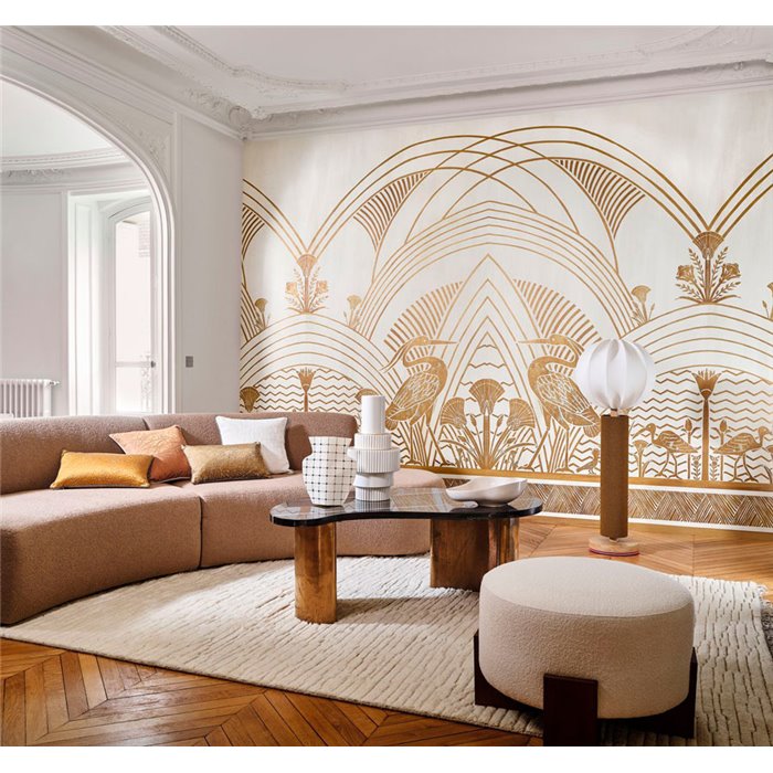 Casamance|Wall mural Art Deco style with herons and geometric arches|Wallmurals