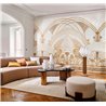 Casamance|Wandbild Art-Déco-Stil mit Reihern und geometrischen Bögen|Wandbild