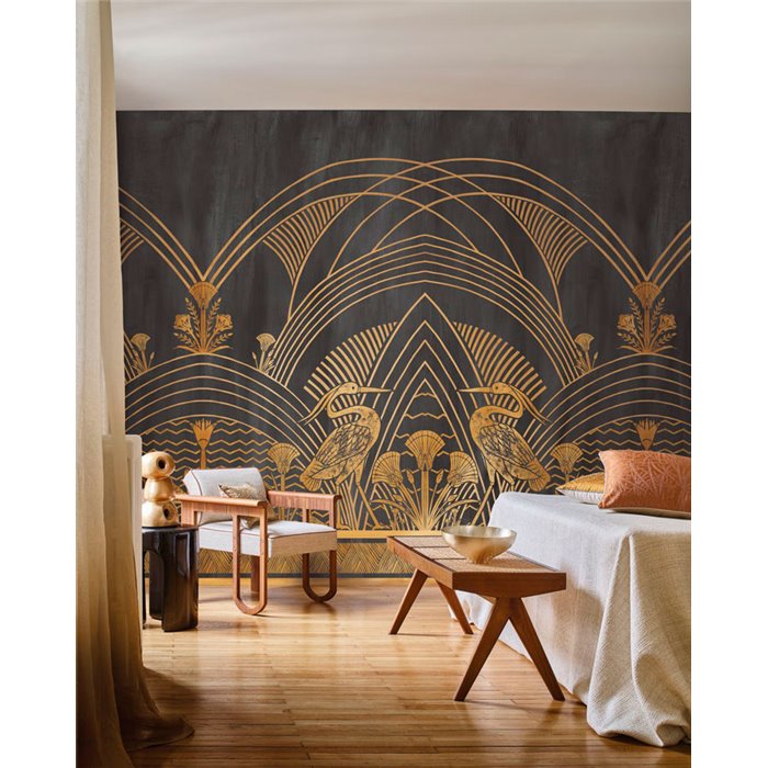 Casamance|Wall mural arches and reflective herons Art Deco style|Wallmurals
