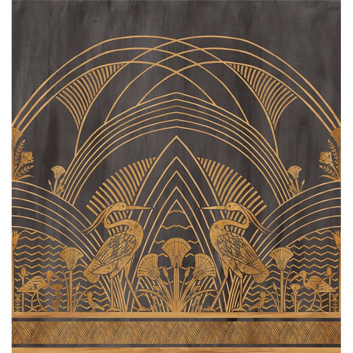 Casamance|Wall mural arches and reflective herons Art Deco style|Wallmurals