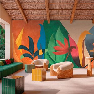 Casamance|Papier peint panoramique forêt tropicale avec palmiers et plantes exotiques|Panoramiques