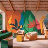 Casamance|Papier peint panoramique fresque botanique fleurs peintes à la main moderniste|Panoramiques