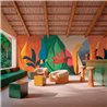 Casamance|Papier peint panoramique fresque botanique fleurs peintes à la main moderniste|Panoramiques