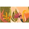 Casamance|Wall mural abstract botanical fresco modernist flowers yellow green|Wallmurals