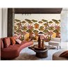 Casamance|Wandbild tropische Landschaft Vögel und Bäume Art-Nouveau-Stil|Wandbild