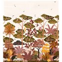 Casamance|Wandbild tropische Landschaft Vögel und Bäume Art-Nouveau-Stil|Wandbild