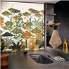 Casamance|Papier peint panoramique forêt tropicale oiseaux exotiques style Art Nouveau|Panoramiques