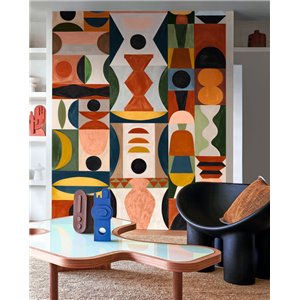 Casamance|Wall mural abstract composition geometric shapes mid-century|L'atelier 2