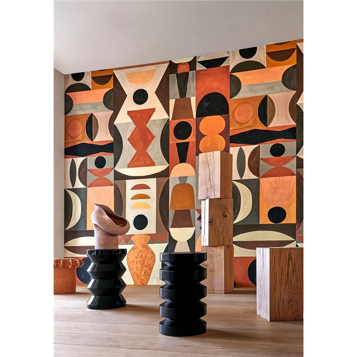Casamance|Mural pared composición abstracta formas geométricas mid-century|L'atelier