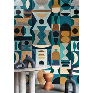 Casamance|Wall mural abstract composition geometric shapes mid-century|L'atelier 2