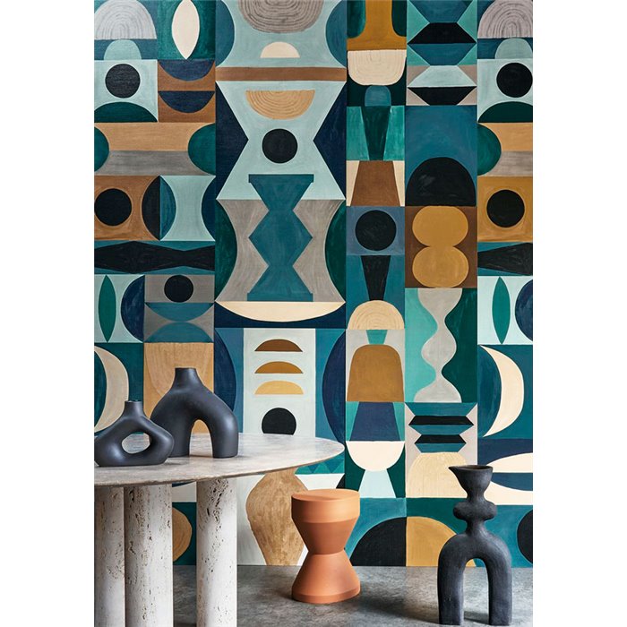 Casamance|Papier peint panoramique peinture abstraite moderne style Klee Kandinsky|L'atelier
