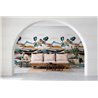 Casamance|Wall mural stylized landscape abstract focus blue|Wallmurals
