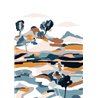 Casamance|Wall mural stylized landscape abstract focus blue|Wallmurals