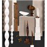 Casamance|Papier peint panoramique composition art moderne avec sculpture abstraite beige|Panoramiques