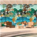 Casamance|Wandbild Karibikinsel Aruba mit Palmen Riffen und Flamingos|Wandbild