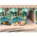 Casamance|Wandbild Karibikinsel Aruba mit Palmen Riffen und Flamingos|Wandbild