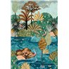 Casamance|Wandbild Karibikinsel Aruba mit Palmen Riffen und Flamingos|Wandbild