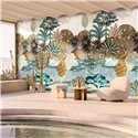 Casamance|Wandbild tropische Landschaft Aruba Palmen Riffe und Flamingos|Wandbild
